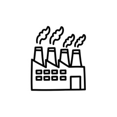 Obraz premium Industrial Factory with Smoke Emissions Showing Manufacturing Activity
