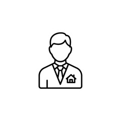 Obraz premium Professional Real Estate Agent Icon Illustration for Property Market Representation