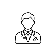 Fototapeta premium Professional Real Estate Agent Icon Symbol for Property and Housing Market