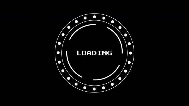 Loading data HUD with the word loading inside. Suitable for websites, software, presentations, and digital content related to loading processes.