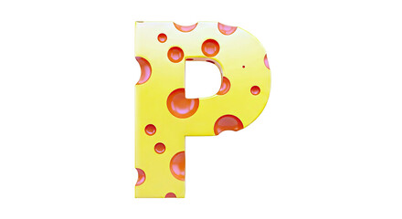 Letter P in Cheese Design