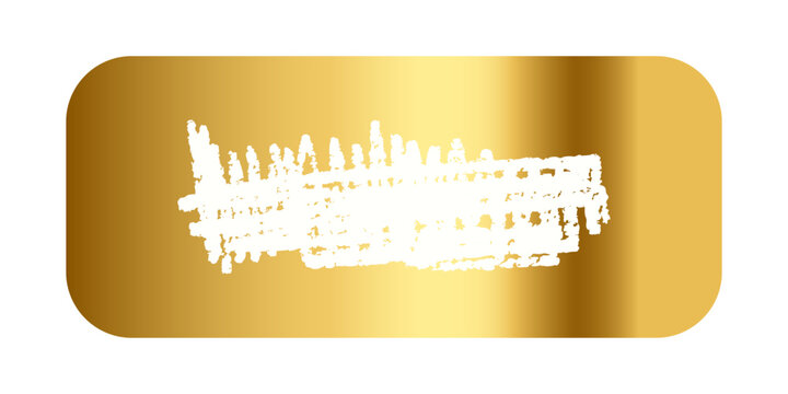 Vector artGolden scratch card surface with scraped texture. Shiny metallic scratchcard, lotto winner, money prize or sale coupon template isolated on white background.