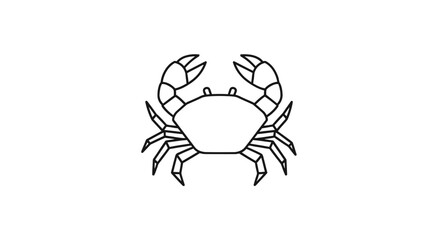 Stylized Line Drawing of a Crab Illustration for Marine and Coastal Themes