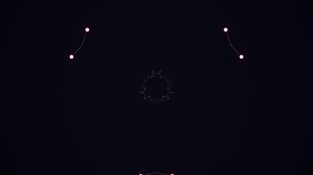 Dark Background with Glowing Lights and Shapes.