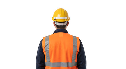 Logistics Supervisor Wearing Safety Helmet from Behind