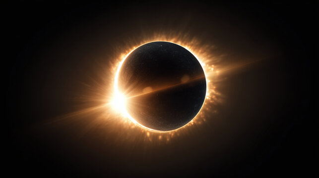 A celestial spectacle: The awe-inspiring solar eclipse. The sun's corona radiates around the moon's silhouette, creating an epic visual