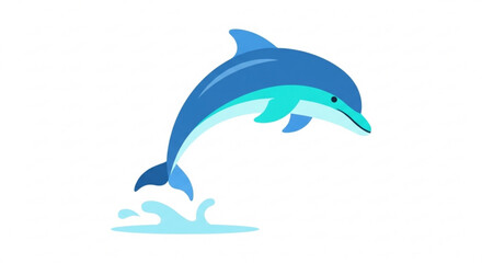Obraz premium Dolphin jumping out of water with playful motion and splash
