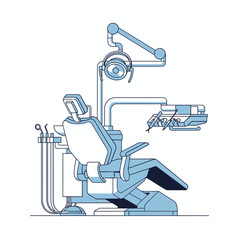Modern Dental Chair and Equipment Illustration