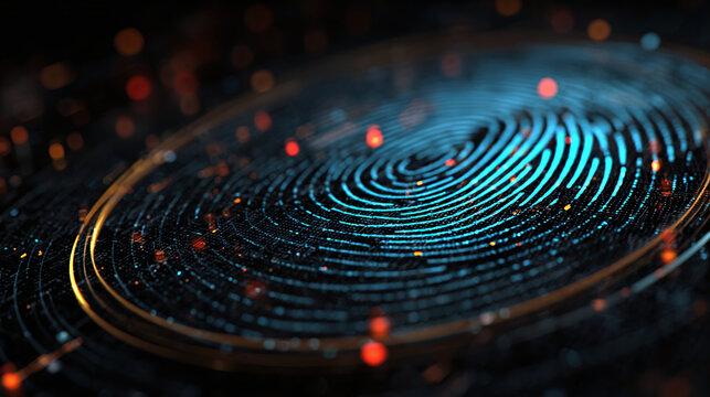 Abstract digital fingerprint, symbolizing security and identity