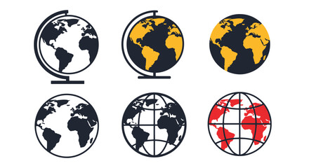 Globe Line art filed color clean design shape vector
