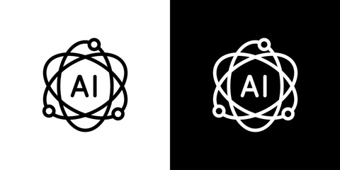 AI（人工知能）のコンセプトを表現したシンプルなアイコン (ベクター)