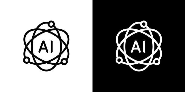 AI（人工知能）のコンセプトを表現したシンプルなアイコン (ベクター)