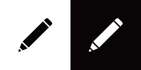 シンプルなモノクロ鉛筆のアイコン (ベクター)