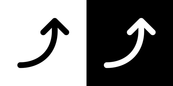 太めの右上向きカーブ矢印アイコン (ベクター)