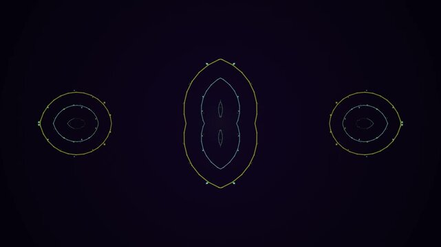 Abstract Digital Shapes on Dark Background.