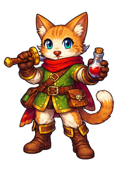 The character of a cat-headed knight in the NDS game model