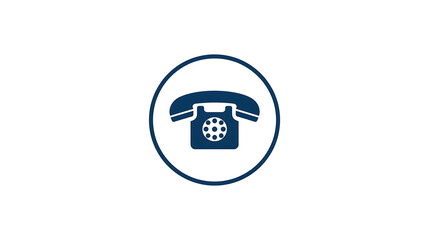 Fototapeta premium Classic rotary phone icon enclosed in a circular border