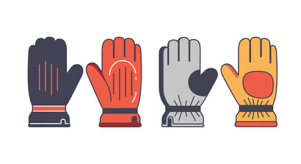 Fototapeta premium Heated Gloves Line creative abstract smooth illustration