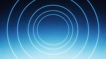 Obraz premium Concentric glowing blue circles