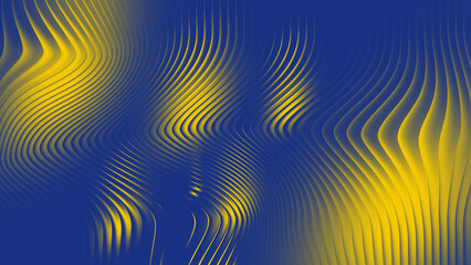 Blue and yellow wavy lines pattern