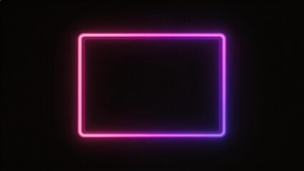 Neon glowing frame on black background