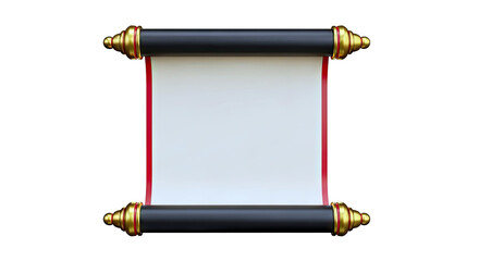 Blank Scroll with Gold and Red Embellishments