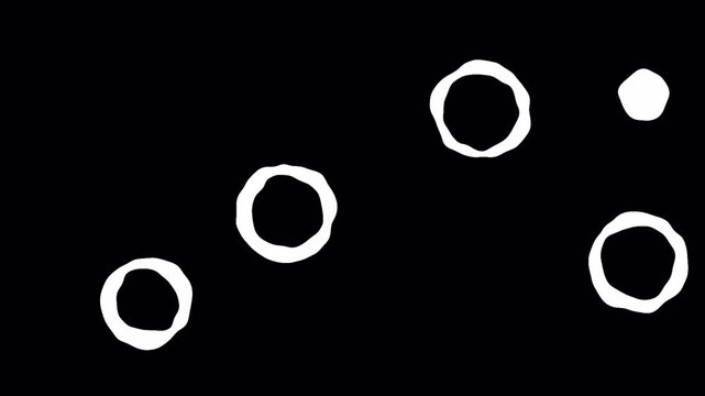 Hand drawn circle animation pack with cartoon doodle rings, comic outline shapes, abstract sketch motion graphic elements, loop accent effects