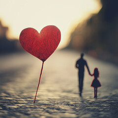 two hearts on the beach