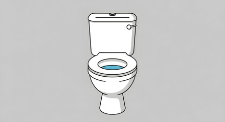 White toilet with open lid and blue water inside