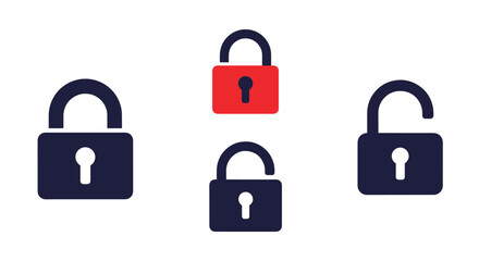 Lock Line art simple creative color illustration