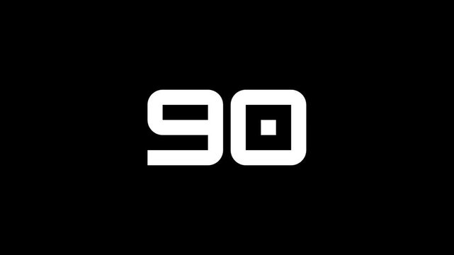 Countdown 100 to 0 Animation, Timer Icon, Count the Number, White Counts Digits, Modern Countdown Time, Black Screen Background, Unique Countdown Video, Amazing Style Countdown