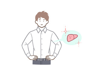 健康な肝臓のサラリーマンのイラスト素材
