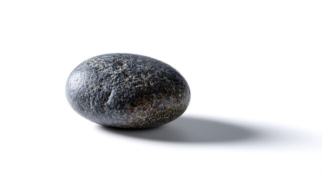 A smooth stone casting a shadow on a surface