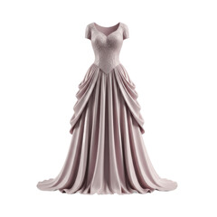 Elegant Pink Ball Gown With Intricate Beading And Pearl Accents Isolated Transparent Background