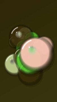 Blurry green and pink objects.