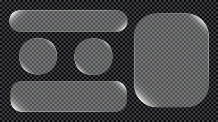 Set of liquid glass smartphone vector icon interface isolated on transparent background.