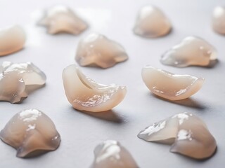 Arrangement of Fresh Salak Pieces on a Clean Minimalist Surface