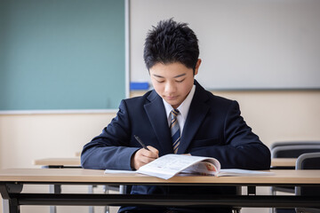 真剣に学習する学生