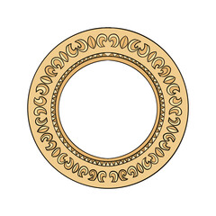 Gold round picture frame illustration