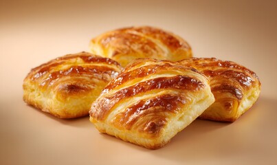  mini rectangular Danish pastries filled with apricot jam, matching a traditional folded laminated pastry structure