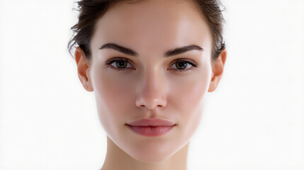 Obraz premium A beautiful portrait shot of a young, serene woman's face 
