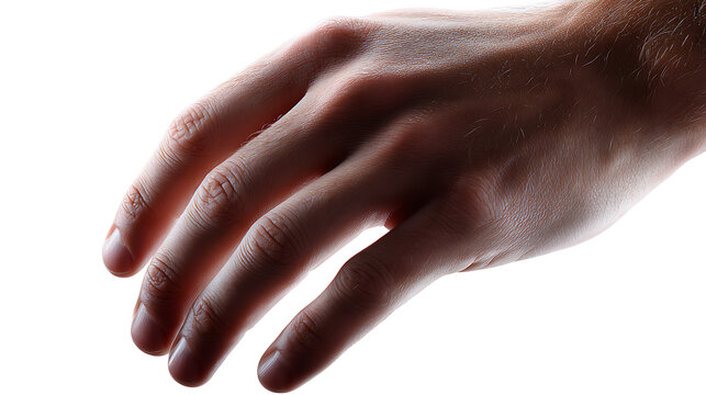 Anatomy of a human hand gesturing outwards