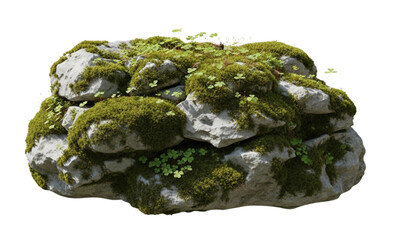 green moss on stone