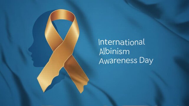 Featuring International Albinism Awareness Day in a waving flag style, Great for opening videos, campaign videos, greetings