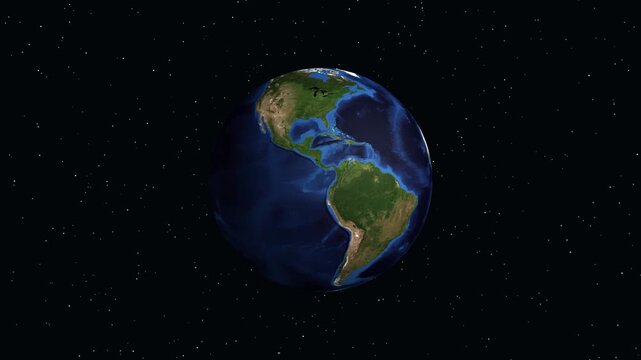 Earth Zoom Animation from Space to Akron United States