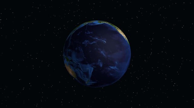 Earth Zoom Animation Focusing on Arak Iran with Population Data Display