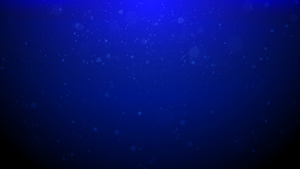 Deep blue abstract vector background featuring floating dust particles and soft bokeh light effects. Dark navy atmospheric texture suitable for space or sea. © Imaster