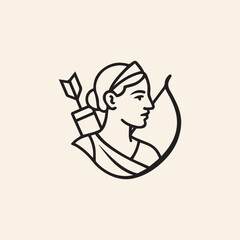 Artemis Archer Olympian Goddess Logo