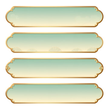 Decorative Gold-Framed Labels With Gradient Background