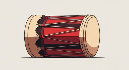 Colorful Traditional Drum Lying on Side